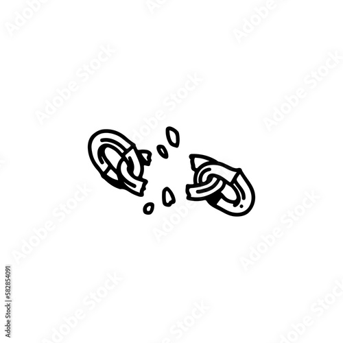broken chain doodle illustration vector