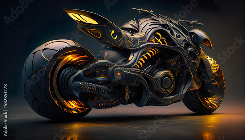 concept of a futuristic and modern hyper sport electric motorbike