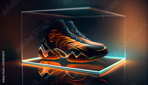 concept of a futuristic sport shoes, sneaker, air, sneakers photo