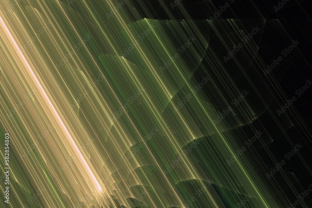 Yellow green glowing pattern of rays on a black background. Abstract fractal 3D rendering Yellow green glowing pattern of rays on a black background. Abstract fractal 3D rendering