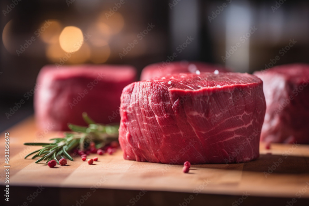 Filet mignon a tender lean cut of beef from the tende. Generative AI Stock Illustration Adobe