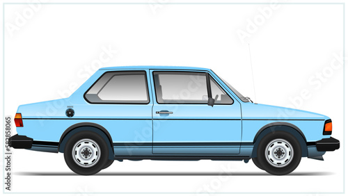 1980s Side German Compact Economy Coupe