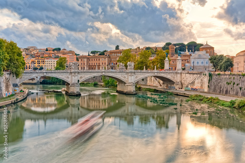 Vittorio Emanuele II bridge in Rome Italy © Dario Bajurin