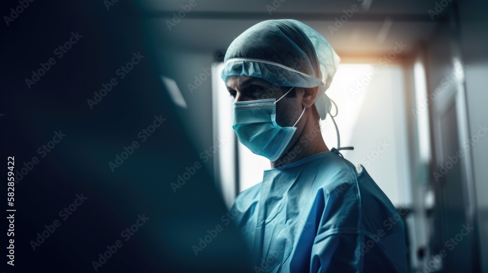 A doctor in the operating room, generative ai A doctor in the operating room, generative ai