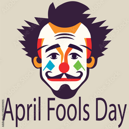 Canvastavla April Fool's Day Clown Vector Illustration