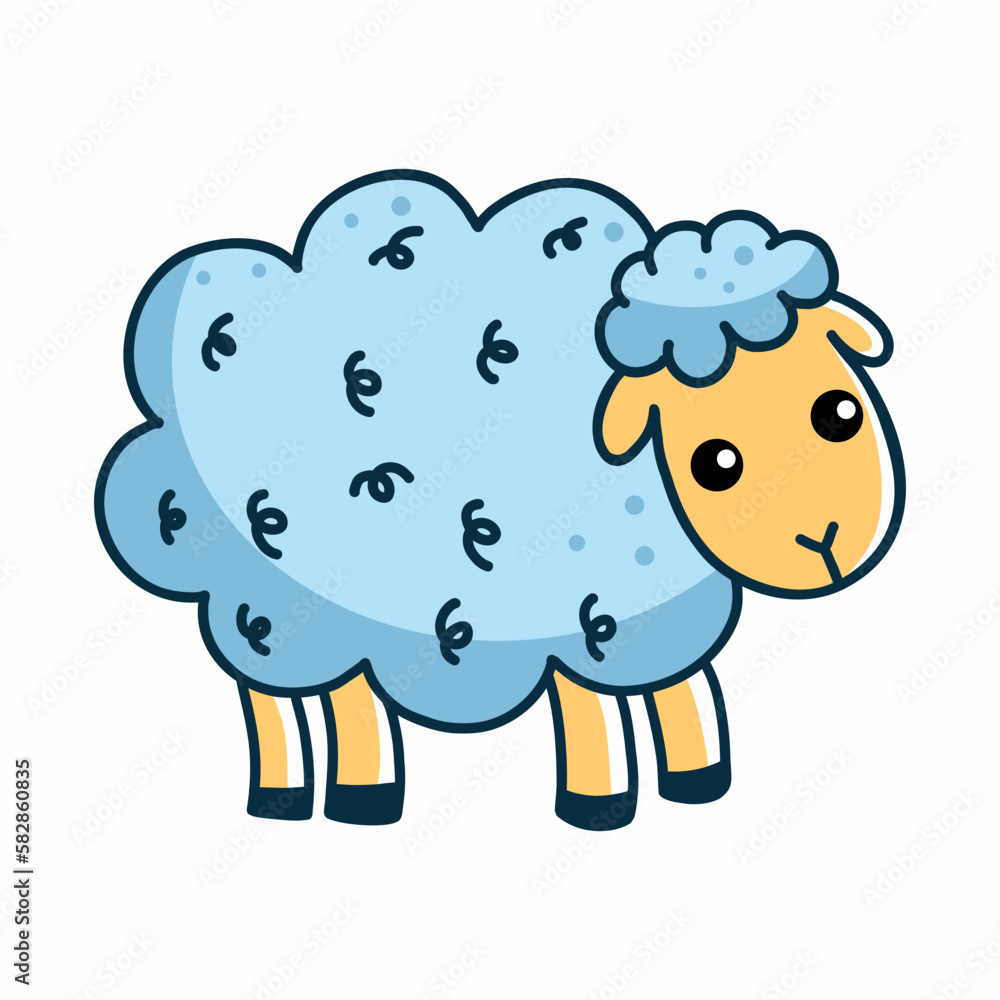 Cute lamb on white background. Ram. Illustration for children. Cute lamb on white background. Ram. Illustration for children.