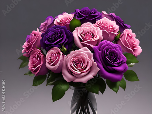 Fresh beautiful violet rose bouquet background wallpaper
