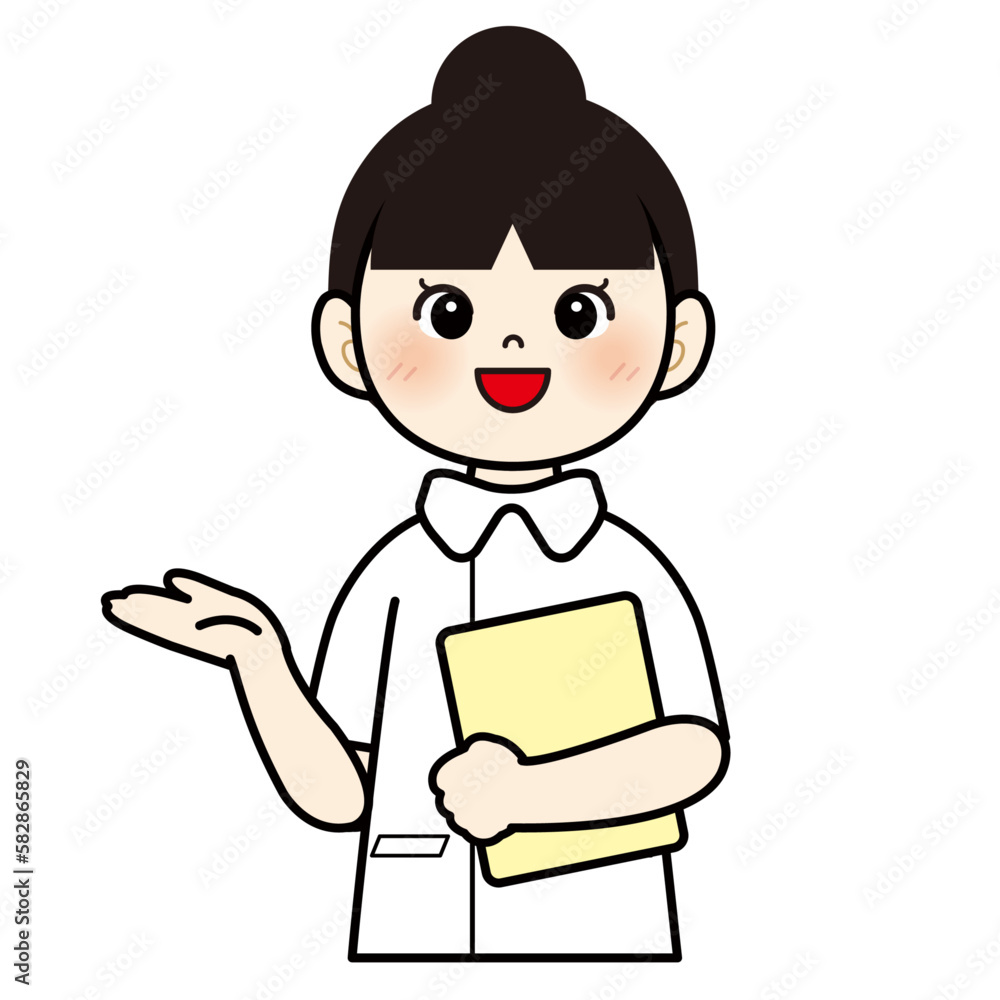 笑顔で案内する女性看護師1