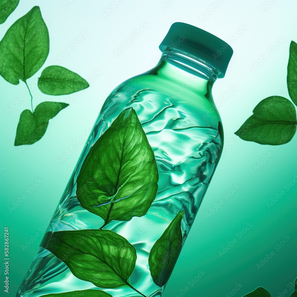 Bioplastic bottle and biodegradable plastic, green plastics made with renewable raw materials