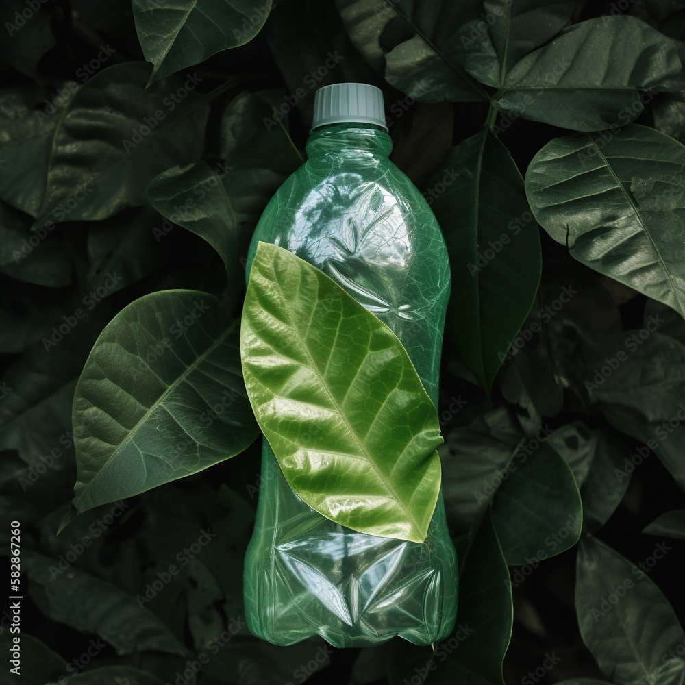 Bioplastic bottle and biodegradable plastic, green plastics made with renewable raw materials