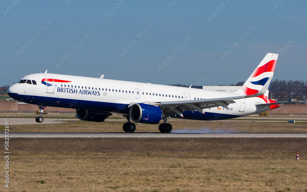 British Airways A321neo (Airbus A321-251NX) plane touchdown; 18.03.2023 ...