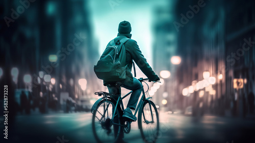 guy in a city goes to ride a bicycle © Ignacio