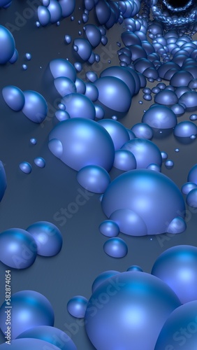 Abstract background with bubbles. Blue Background tunnel. © Lariya