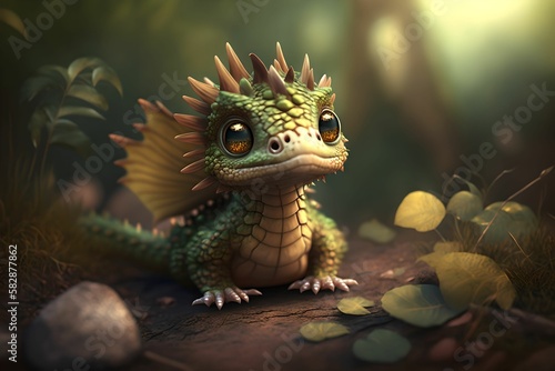 little cute dragon   Generative AI