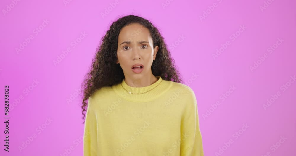 Happy, wow and disappointed face of woman in studio, shocked and surprised by unexpected news on pink background. Omg, wtf and smile with portrait of girl with different emotion, expression and emoji Happy, wow and disappointed face of woman in studio, shocked and surprised by unexpected news on pink background. Omg, wtf and smile with portrait of girl with different emotion, expression and emoji