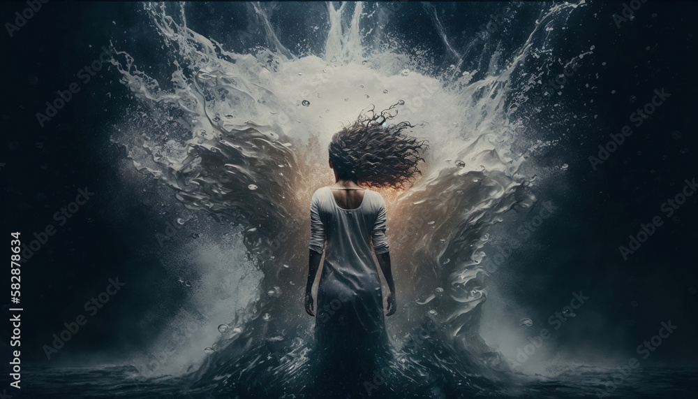 person in water explosion (generative ai) person in water explosion (generative ai)