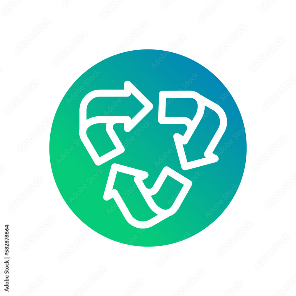 Ecology recycle arrow environment gradient white outline icon Ecology recycle arrow environment gradient white outline icon