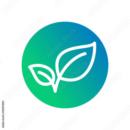 Natural leaves environment gradient white outline icon