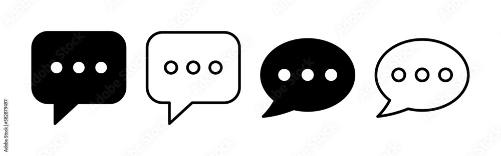 Chat icon vector for web and mobile app. speech bubble sign and symbol. comment icon. message Chat icon vector for web and mobile app. speech bubble sign and symbol. comment icon. message