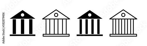 Bank icon vector for web and mobile app. Bank sign and symbol, museum, university
