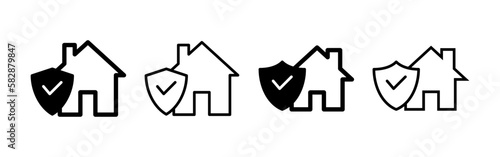 home insurance icon vector for web and mobile app. home protection sign and symbol