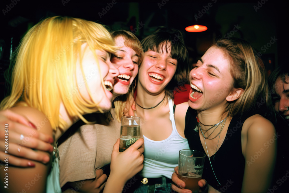Teenager beim Feiern auf einer Party - Generative AI - obrazy, fototapety, plakaty 