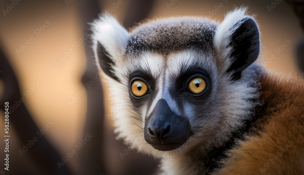 Obraz premium A lemur in its natural habitat. AI Generated