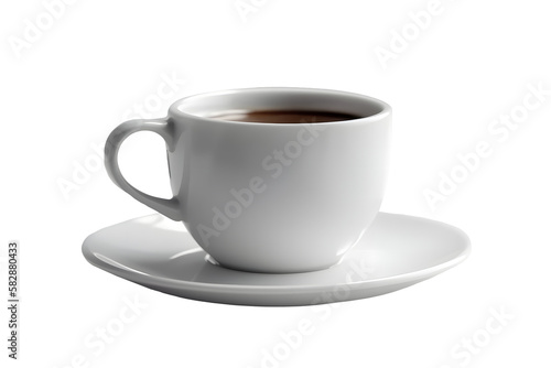 Photographie coffee cup isolated on a white background, coffee cup/mug with hot black coffee,