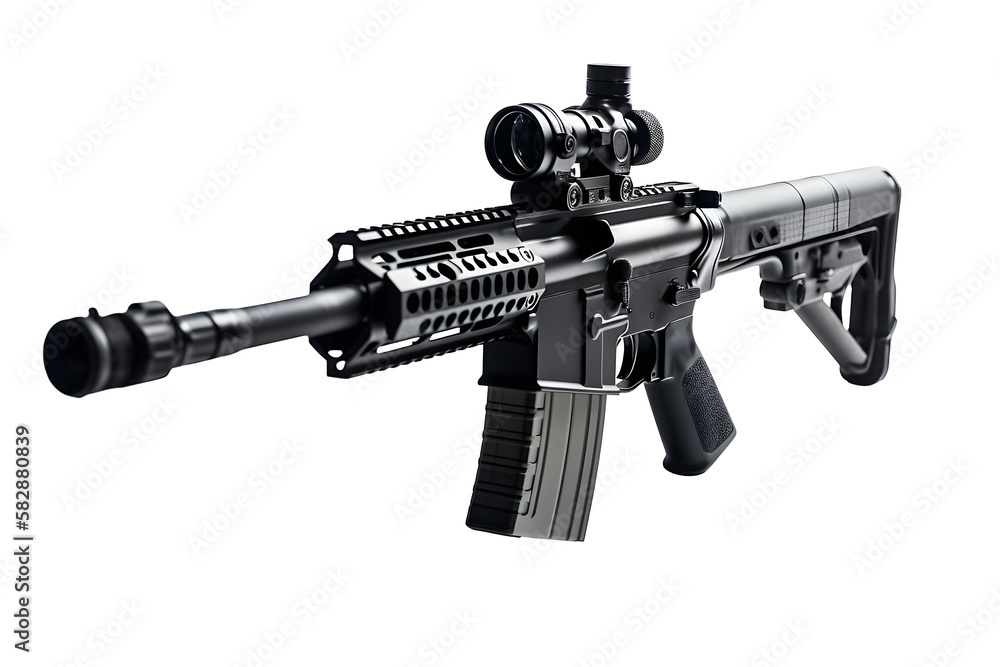 Rifle, weapon on a transparent background. PNG. side view Generative AI ...