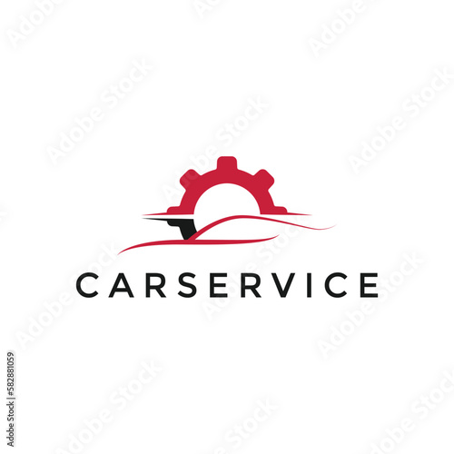 Repair and service logo template car garage design illustration