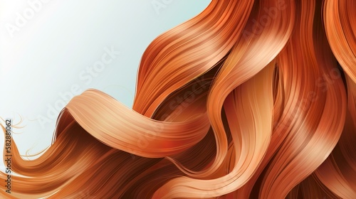 Beautiful long healthy and silky red hair background with lot of copy space, Generative AI