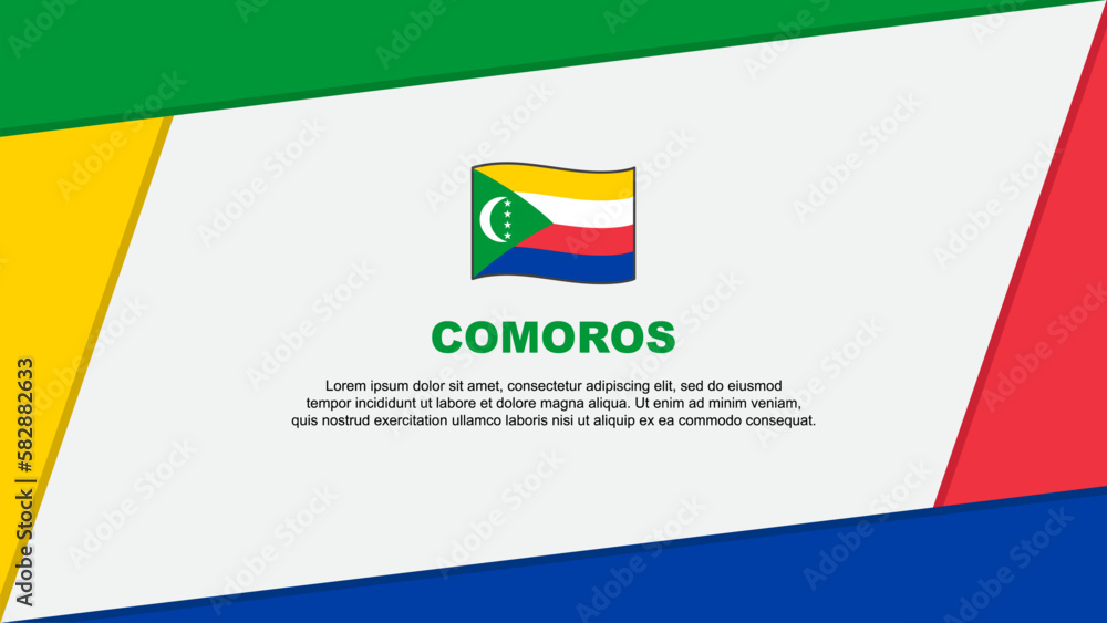 Fototapeta premium Comoros Flag Abstract Background Design Template. Comoros Independence Day Banner Cartoon Vector Illustration. Comoros Banner
