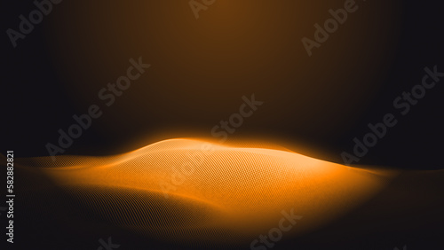 Abstract dot orange gradient wave texture technology background.