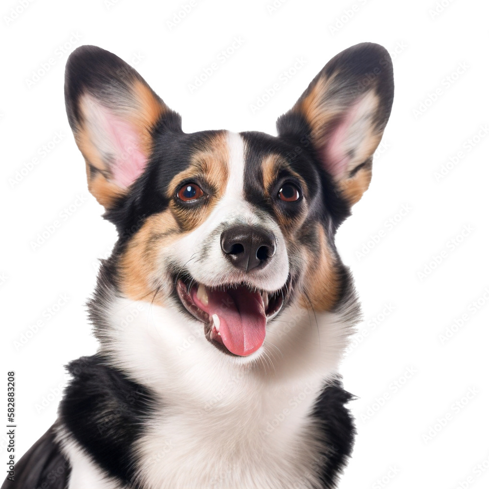 Happy Cardigan Welsh Corgi dog on transparent background Happy Cardigan Welsh Corgi dog on transparent background