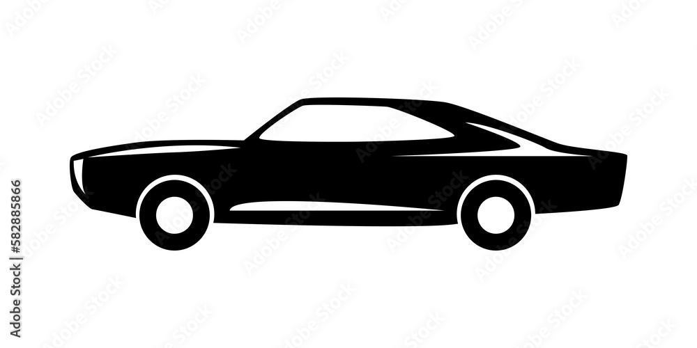 side view car silhouette icon.