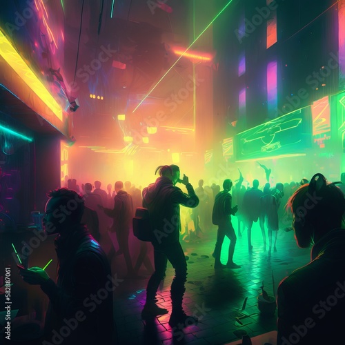 people dancing in nightclub Generative AI