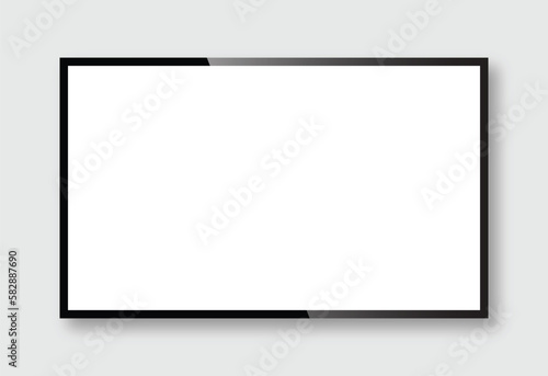 Realistic tv screen vector icon