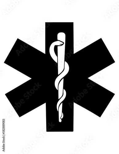EMT caduceus medical symbol