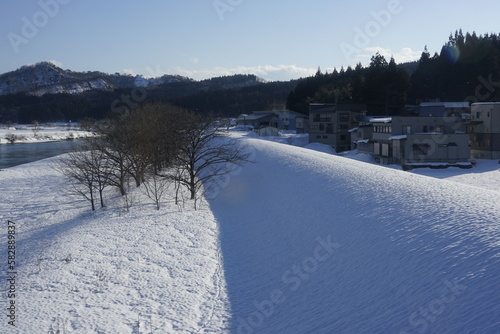 ski track in the mountains