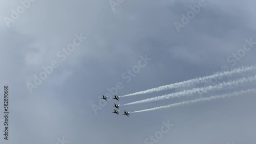 Aeronautical Acrobatics - jets flying overhead as a part of an air show in Southern California photo