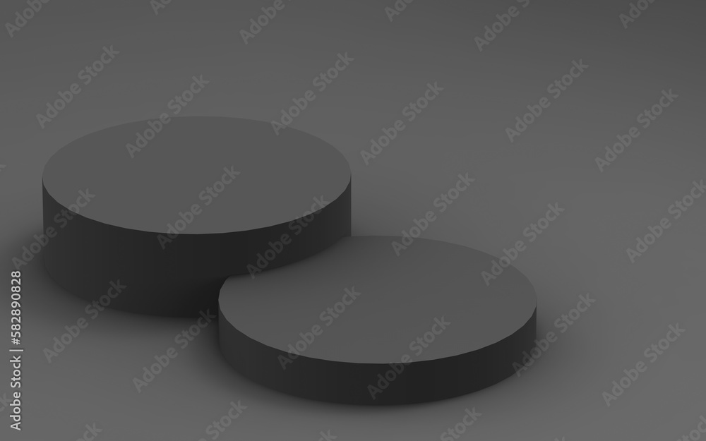 Abstract 3d gray black color cylinder podium minimal studio background. Abstract 3d gray black color cylinder podium minimal studio background.