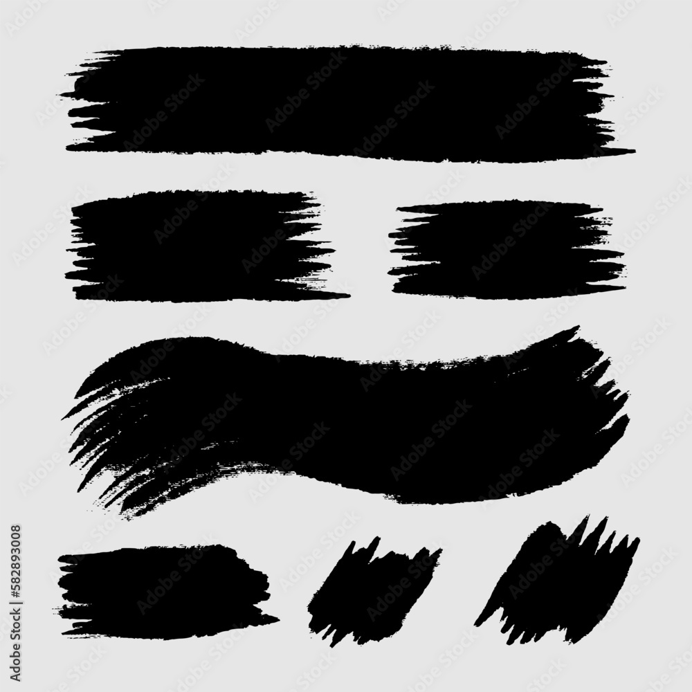 Black Distress Brushes. Grunge Texture. Splash Banner. vector illustration. Black Distress Brushes. Grunge Texture. Splash Banner. vector illustration.
