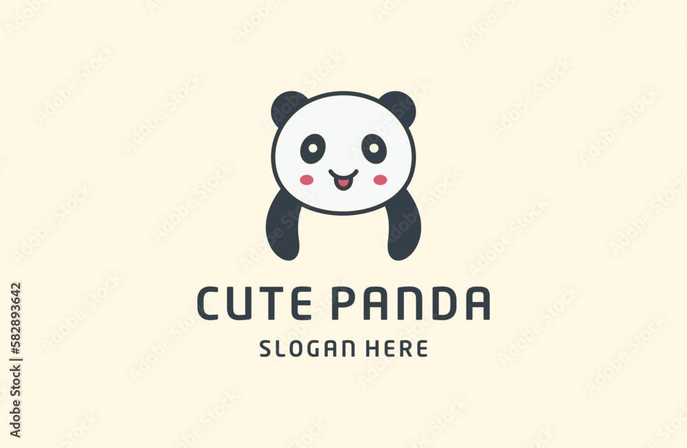 Panda bear Logo design vector template. Cute Logo Panda animal Logotype icon concept. Panda bear Logo design vector template. Cute Logo Panda animal Logotype icon concept.
