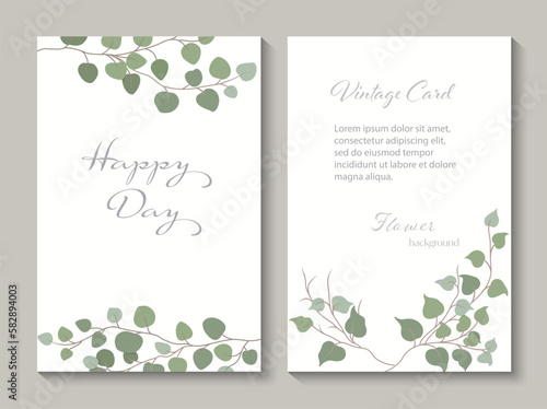 Flower vector frame card cover design template background. Floral invite for printing, wedding, anniversary, valentine, birthday, flyer, banner. Botanical invitation and greeting card layout concept.
