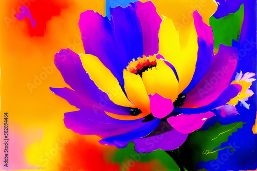 Bright Floral  Watercolor Painting