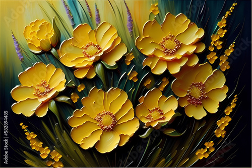Yellow Floral Painting