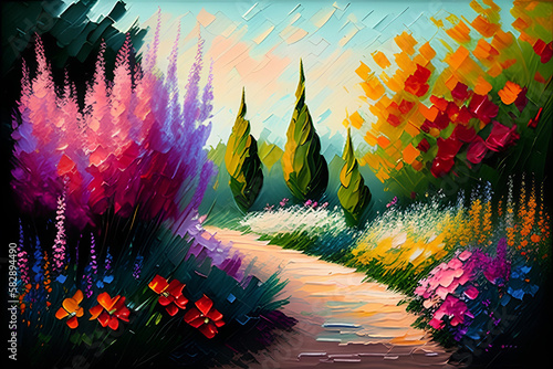 Floral Pathway Painting