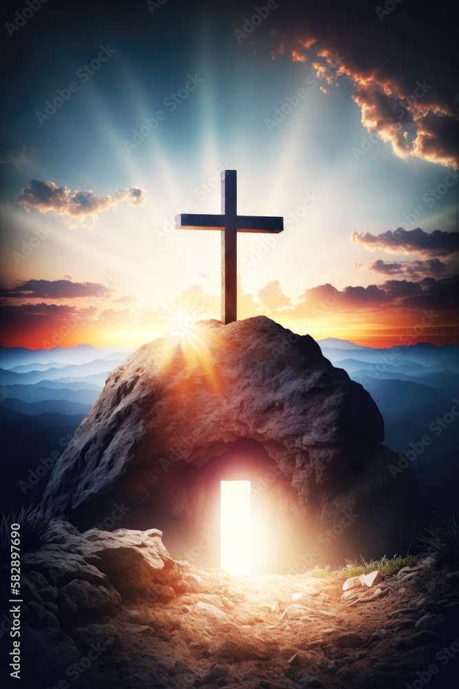 resurrection-of-jesus-christ-a-cross-on-the-hill-with