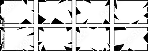 A set of eight designer frames. Frames of an unusual shape.