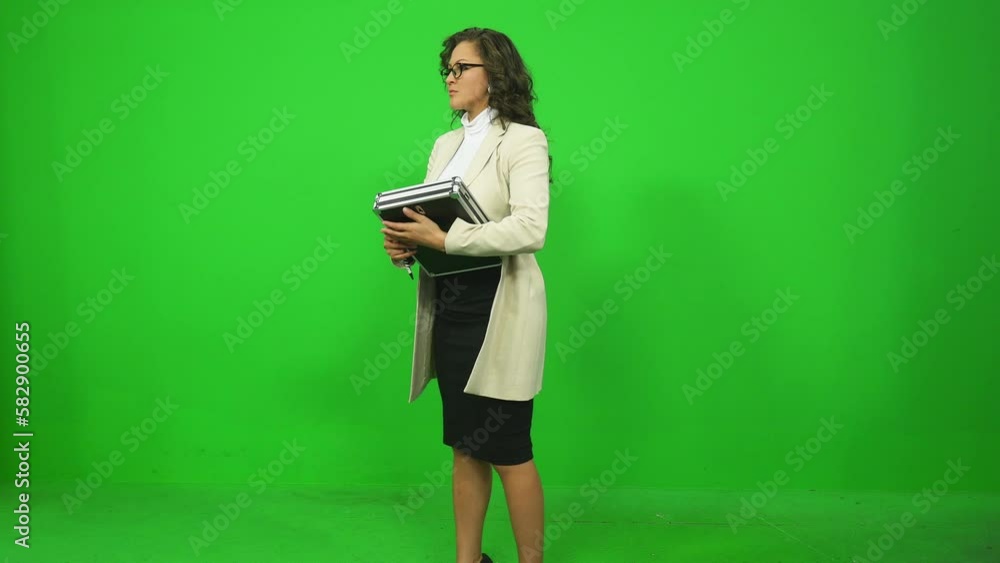 Female Writing on Notepad Green Screen Female Writing on Notepad Green Screen